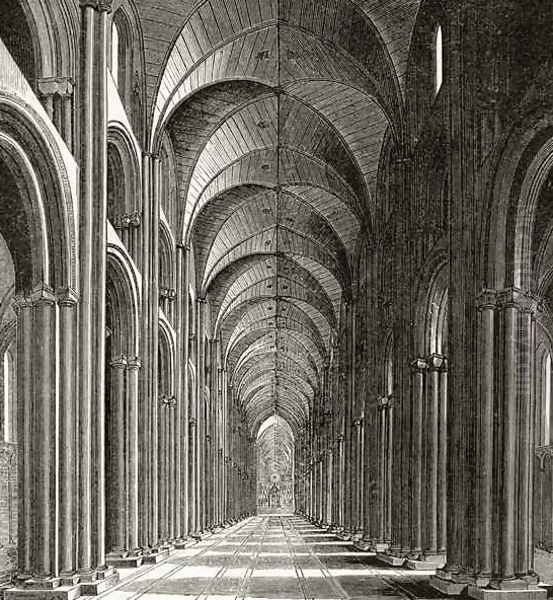 Interior of the Nave of St Pauls Oil Painting by Wenceslaus Hollar