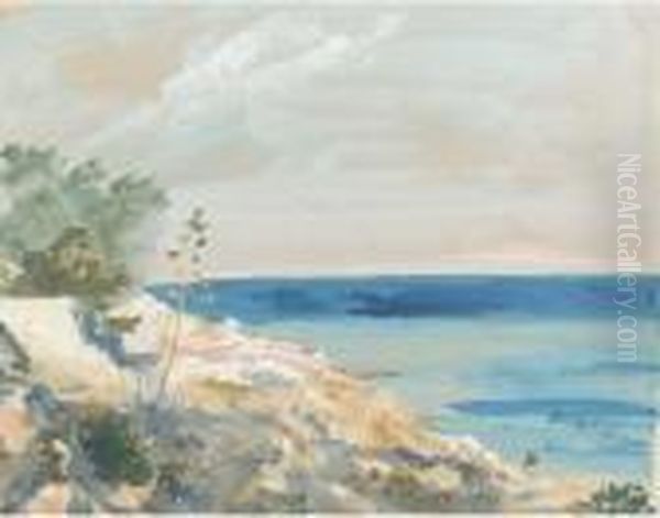 On The Sicilian Coast Oil Painting by Hercules Brabazon Brabazon