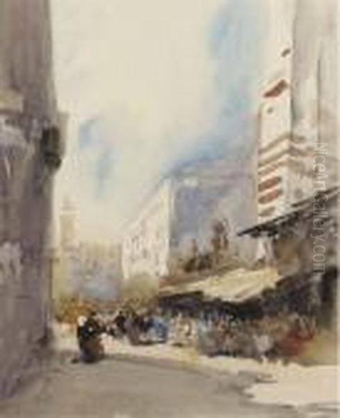 A Street Scene In Cairo Oil Painting by Hercules Brabazon Brabazon