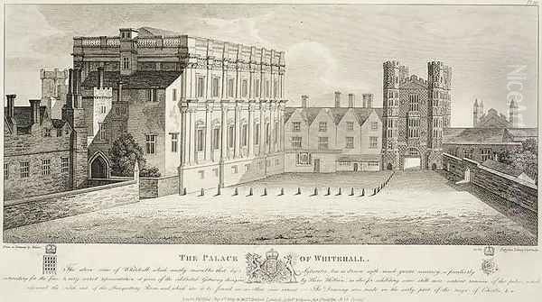 The Palace of Whitehall from a drawing in the Pepysian Library Cambridge Oil Painting by Wenceslaus Hollar