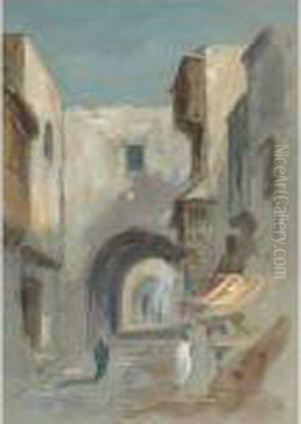 Via De La Rosa, Jerusalem Oil Painting by Hercules Brabazon Brabazon