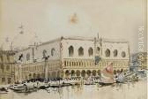 The Doges' Palace, Venice Oil Painting by Hercules Brabazon Brabazon