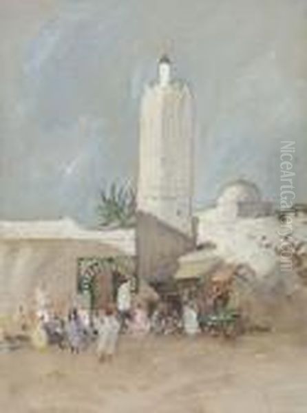 A Mosque, Kairouan Oil Painting by Hercules Brabazon Brabazon