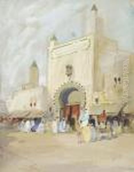 Gate In Kairouan Oil Painting by Hercules Brabazon Brabazon