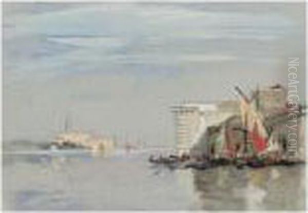 Guidecca Canal, Venice Oil Painting by Hercules Brabazon Brabazon