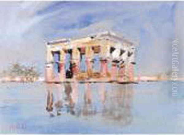 The Temple At Philae Oil Painting by Hercules Brabazon Brabazon