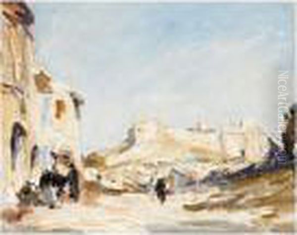 Town Landscape Oil Painting by Hercules Brabazon Brabazon