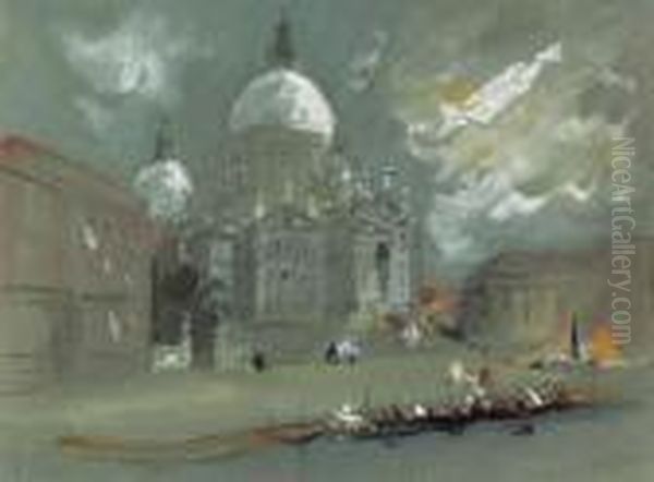 The Church Of Santa Maria Della Salute, Venice Oil Painting by Hercules Brabazon Brabazon