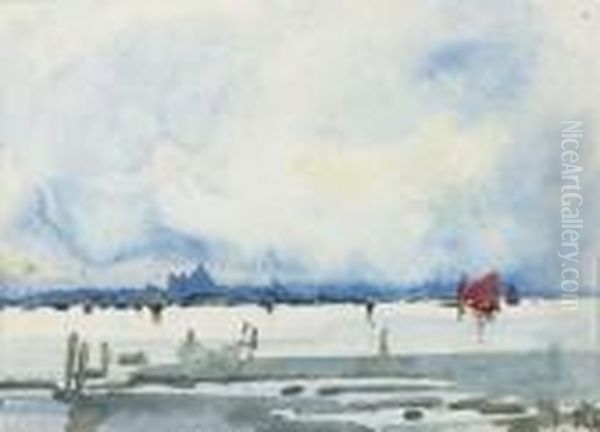 Venice From Across The Lagoon Oil Painting by Hercules Brabazon Brabazon