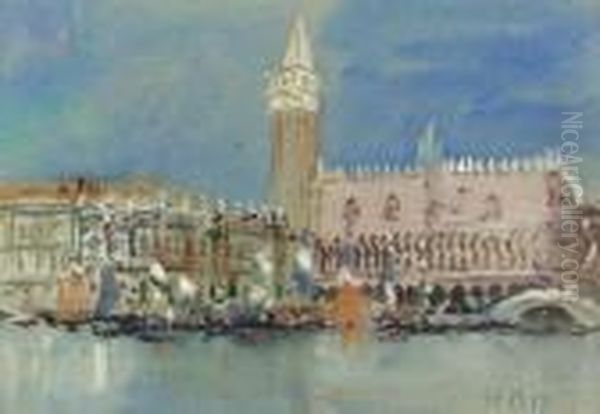 A Fete In Venice Oil Painting by Hercules Brabazon Brabazon