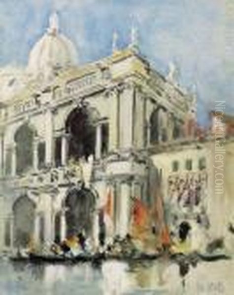 A Palazzo In Venice Oil Painting by Hercules Brabazon Brabazon