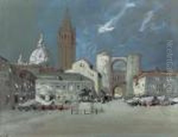 Piazza Dei Signori, Padua Oil Painting by Hercules Brabazon Brabazon