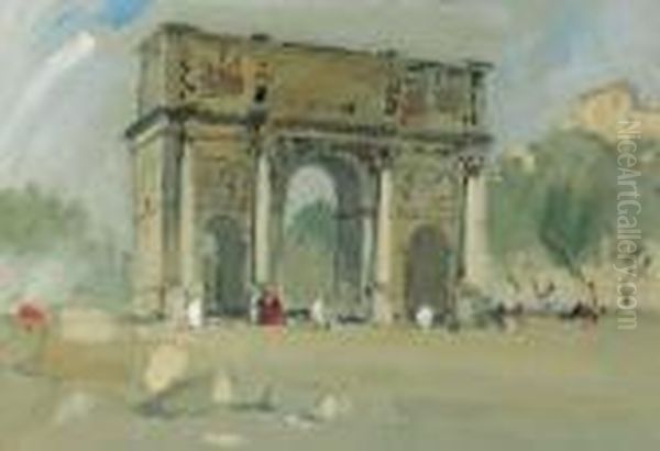 The Arch Of Constantine, Rome Oil Painting by Hercules Brabazon Brabazon