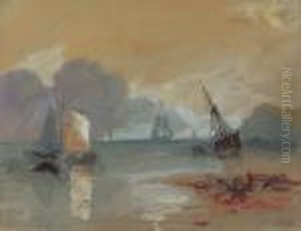 Study Of 'sun Rising Through Vapour' After Turner Oil Painting by Hercules Brabazon Brabazon