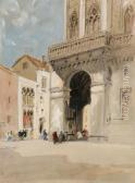 The Cathedral At Trau Oil Painting by Hercules Brabazon Brabazon