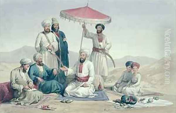 Umeer Dost Mohammed Khan from Characters and Costumes of Afghuanistan Oil Painting by Louis Hague