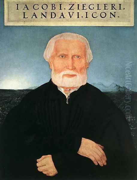 Portrait of Jacob Ziegler c. 1540 Oil Painting by Wolfgang Huber