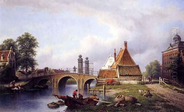 Het Rechthuys in Watergraafsmeer, Amsterdam Oil Painting by Eduard Alexander Hilverdink