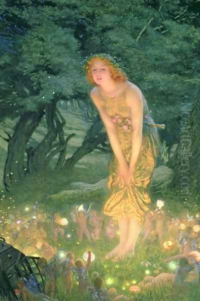 Midsummer Eve Oil Painting by Edward Robert Hughes