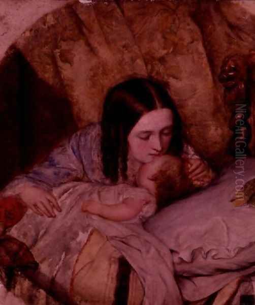 The Good Night Kiss Oil Painting by Edward Robert Hughes