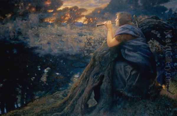 Twilight Fantasies Oil Painting by Edward Robert Hughes