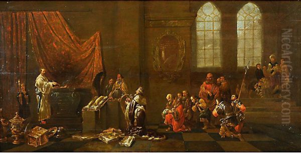 Scena Sacra A Palazzo Oil Painting by Leonaert Bramer