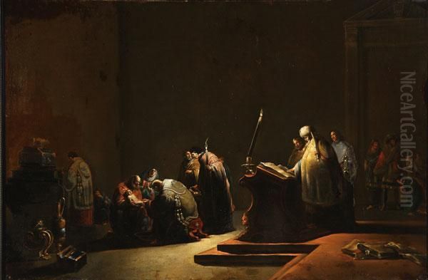 The Circumcision Oil Painting by Leonaert Bramer