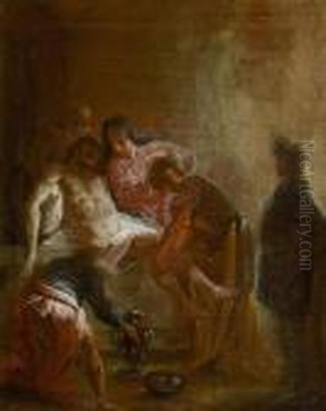 The Entombment Of Christ Oil Painting by Leonaert Bramer