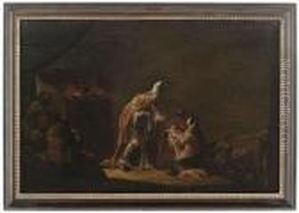 The Presentation In The Temple. Oil Painting by Leonaert Bramer