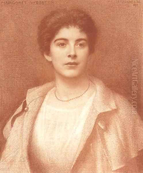 Portrait of Margaret Webster, half-length Oil Painting by Edward Robert Hughes