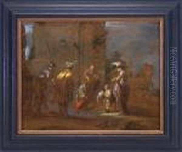 Der Apostel Philippus Tauft Den Eunuchen Oil Painting by Leonaert Bramer