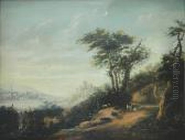 Pejzaz Z Wodospadem Oil Painting by Leonaert Bramer