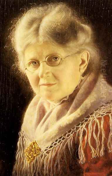 Portrait of an Elderly Woman Oil Painting by Carl Heuser