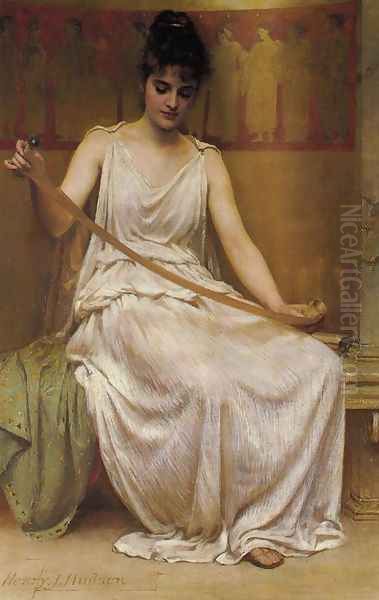 Neaera Reading a Letter from Catullus Oil Painting by Henry John Hudson