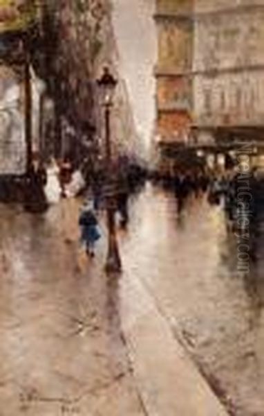 A Parigi Oil Painting by Carlo Brancaccio