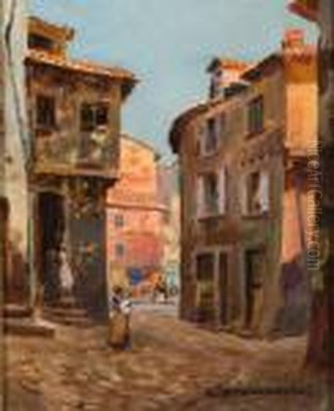 Vieille Rue A Macon Oil Painting by Carlo Brancaccio