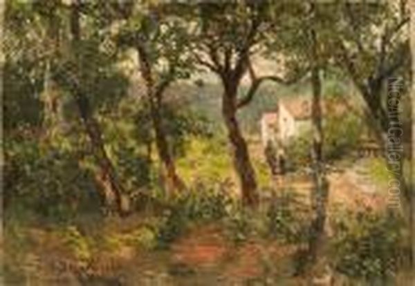 Campagna Francese Oil Painting by Carlo Brancaccio