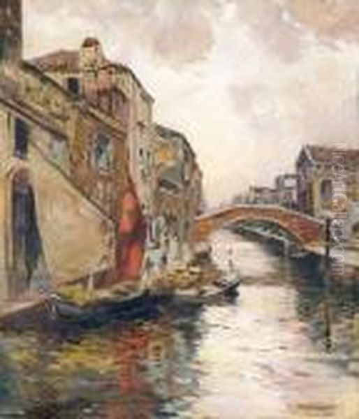 Canale A Venezia Oil Painting by Carlo Brancaccio