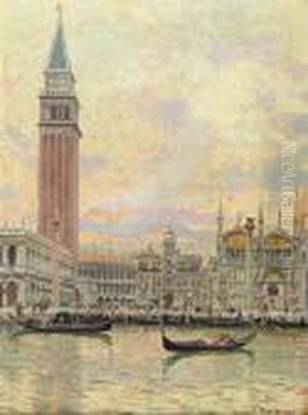 St Mark's Square. Oil Painting by Carlo Brancaccio