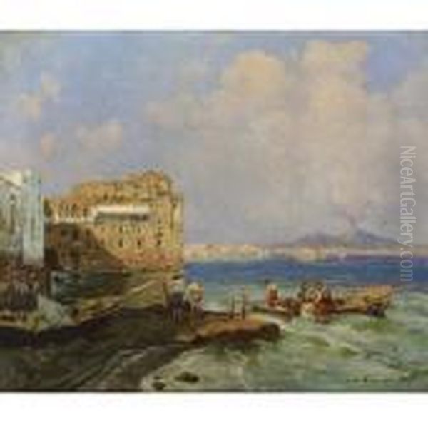 The Bay Of Naples Oil Painting by Carlo Brancaccio