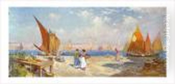 Marche Dans La Baie De Venise Oil Painting by Carlo Brancaccio