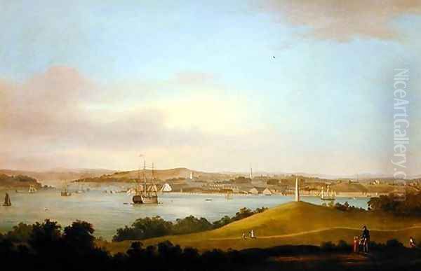 A View of the Tamar Estuary Plymouth by Thomas L. Hornbrook