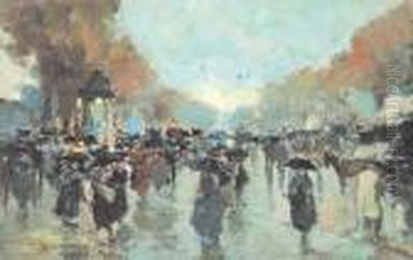 Pioggia A Parigi Oil Painting by Carlo Brancaccio