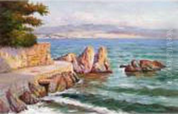 Coastal View Oil Painting by Carlo Brancaccio