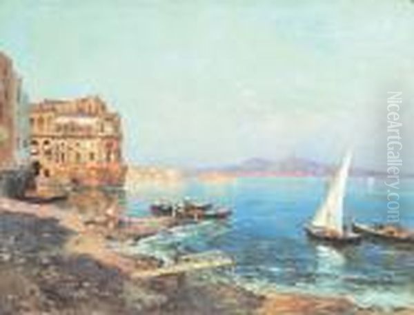 Napoli Da Palazzo Donnanna Oil Painting by Carlo Brancaccio