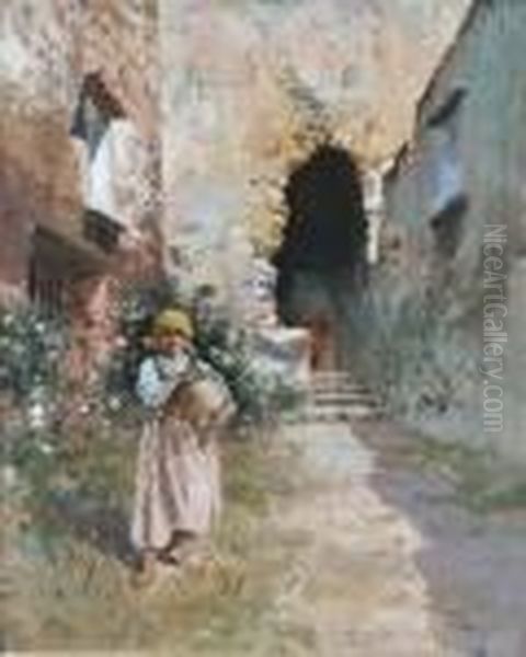 Bimba A Capri Oil Painting by Carlo Brancaccio