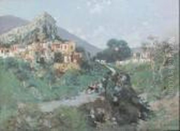 Paesaggio Di Montesarchio Oil Painting by Carlo Brancaccio