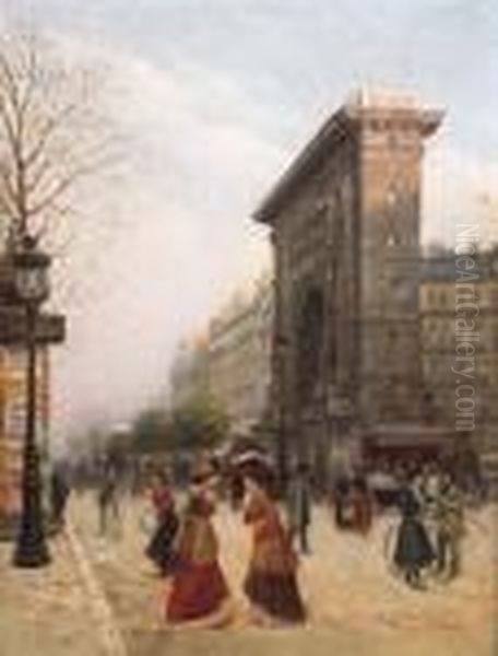 Passeggio A Parigi Oil Painting by Carlo Brancaccio