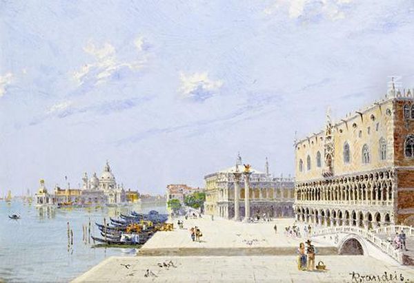 La Piazzetta; Palazzo Ducale, Venezia Oil Painting by Antonietta Brandeis