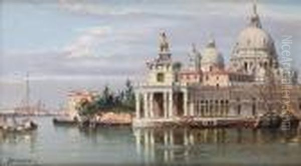 The Dogana, Venice; San Giorgio Maggiore,venice Oil Painting by Antonietta Brandeis